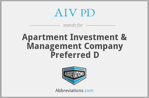 AIV PD - Apartment Investment & Management Company Preferred D